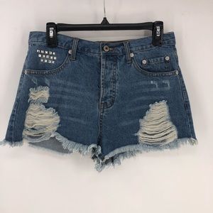 Signature denim jean shorts high waisted size 31